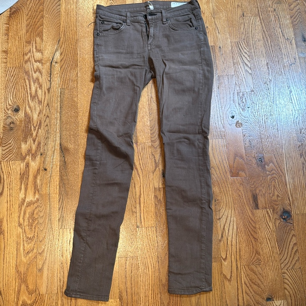 Rag and Bone cotton/tencel brown skinny pants size 26
